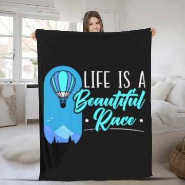 Discover Life Is A Beautiful Ride Hot Air Balloon Fleece Blankets