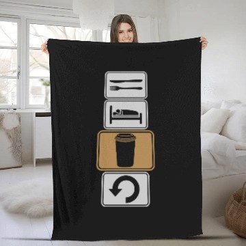 Discover morning coffee daily repeat Fleece Blankets
