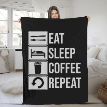 Discover coffee drink daily repeat Fleece Blankets