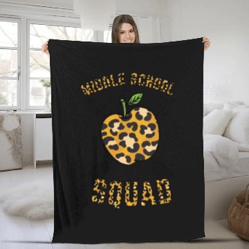 Discover Middle School Squad Teacher Leopard Print Fleece Blankets