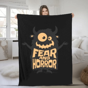 Discover Crazy Monster Halloween Fear and Horror Design Fleece Blankets