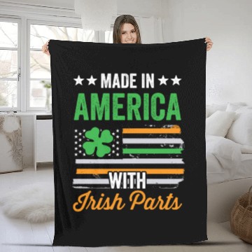 Discover Made In America With Irish Parts Ireland Gaelic Fleece Blankets