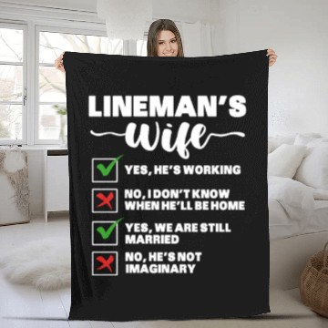 Discover Lineman's Wife Fleece Blankets
