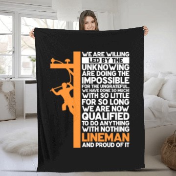 Discover We Are Willing Led By The Unknowing, Lineman Fleece Blankets