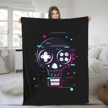 Discover Game over skull Fleece Blankets