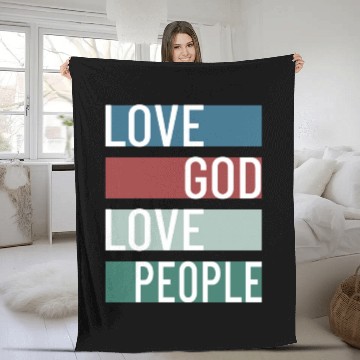 Discover Love God Love People Fleece Blankets