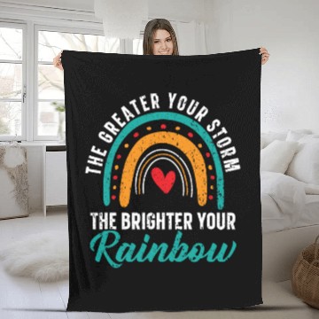 Discover The Greater Your Storm The Brighter Your Rainbow Fleece Blankets
