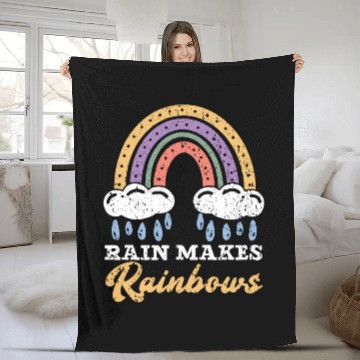 Discover Rain Makes Rainbows Rainbow Whisperer Fleece Blankets