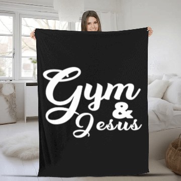 Discover Gym and Jesus Christian Workout Gym and Jesus Fleece Blankets