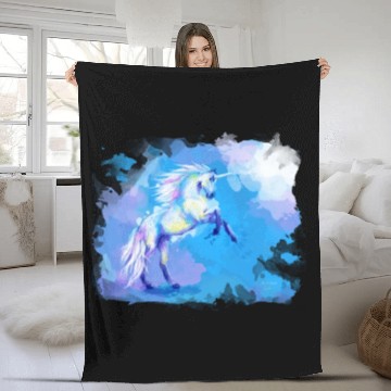 Discover Unicorn Dream fantasy animal painting Fleece Blankets