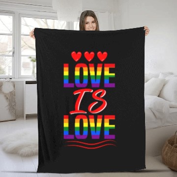 Discover Love is Love Rainbow LGBT Tolerance Gay Peace Fleece Blankets
