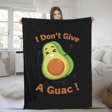 Discover I Don't Give A Guac ! Funny Avocado Pun Green Fleece Blankets