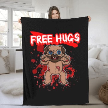 Discover Free Hugs Halloween Sarcasm Scary Creepy Costume Fleece Blankets