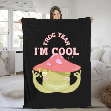 Discover FROG YEAH Funny Cute Frog Fleece Blankets