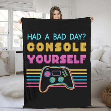 Discover Console Yourself Funny Video Gamer Pun Youth Fleece Blankets