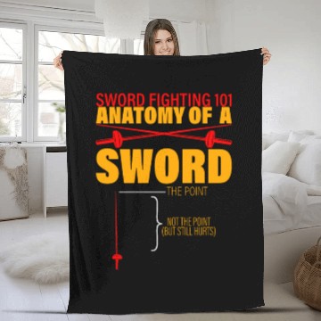 Discover Sword Fighting 101 Anatomy Of A Sword 3 Fleece Blankets