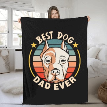 Discover Best Dog Dad Ever Daddy Father Father's Day Fleece Blankets