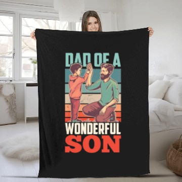 Discover Dad Of A Wonderful Son Father Daddy Father's Day Fleece Blankets