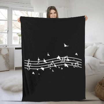 Discover Birds music nout Music Teacher Fleece Blankets