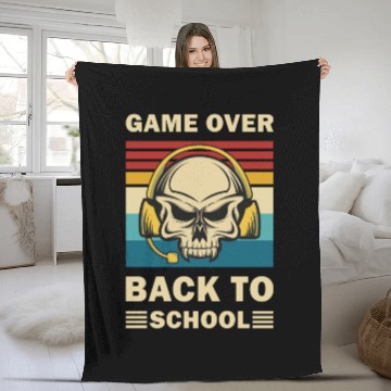 Discover Game Over Back To School Funny Video Gamer Gaming Fleece Blankets