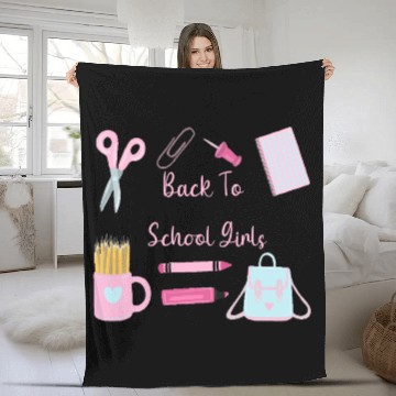 Discover Back to school girls elementary gift Fleece Blankets