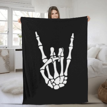 Discover Happy Halloween Skeleton Hand FunnyTrick or treat Fleece Blankets