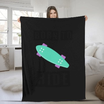 Discover born to ride skateboard skate rider Fleece Blankets
