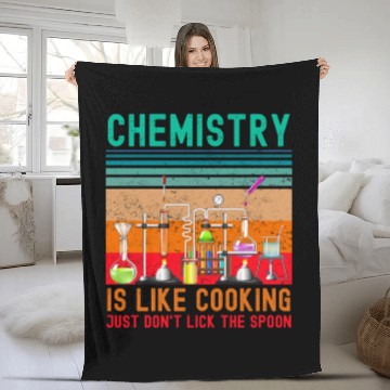 Discover Funny chemistry lab chemical laboratory technician Fleece Blankets
