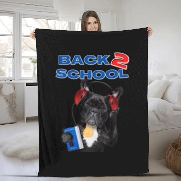 Discover FRENCH BULLDOG BACK 2 SCHOOL aka BACK TO SCHOOL Fleece Blankets