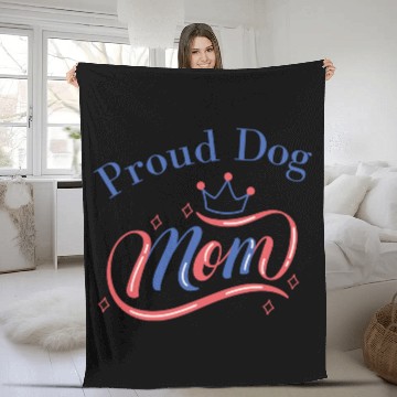 Discover Proud dog mom Fleece Blankets