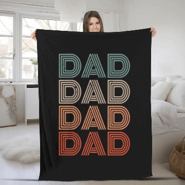 Discover Dad Of Four Daddy Sayings Father's Day Father Fleece Blankets