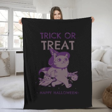 Discover Trick Or Treat Funny Halloween Fleece Blankets