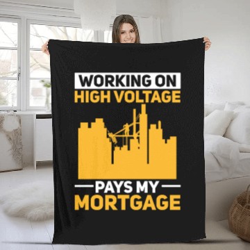 Discover Electrician Electrical Engineer Lineman Fleece Blankets