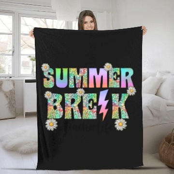 Discover Summer Break Teacher Life Fleece Blankets