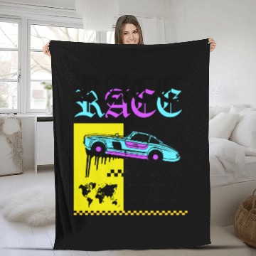 Discover Race Car Fleece Blankets