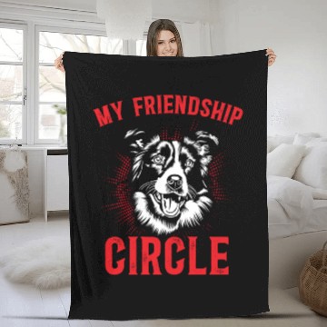 Discover My Friendship Circle Dog Puppy Paw Border Collie Fleece Blankets