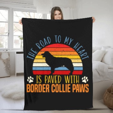 Discover The Road To My Heart Is Paved With Border Collie Fleece Blankets