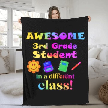 Discover Awesome Third Grade Student in a Different Class Fleece Blankets