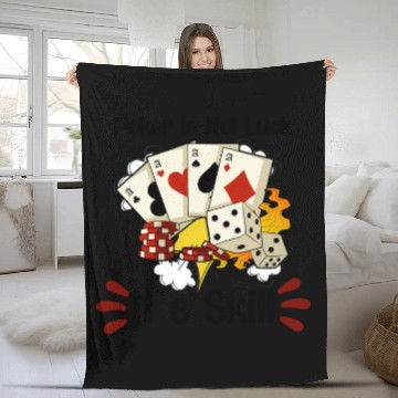 Discover Poker Casino Poker Player Gambling Roulette Gift Fleece Blankets