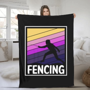 Discover Fencing Sport Duel En Garde Foil Fleece Blankets