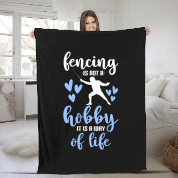 Discover Fencing Sport Fleece Blankets