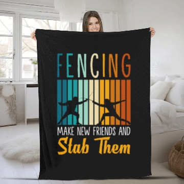 Discover Fencing Sport Sword Sword Sport Fencing Fleece Blankets