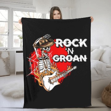 Discover Halloween Cowboy Skeleton Rocker Hand Rock Fleece Blankets