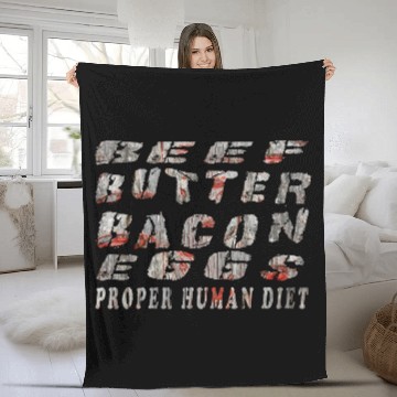Discover Beef Butter Bacon Eggs Reclaim Barn Wood Carnivore Fleece Blankets