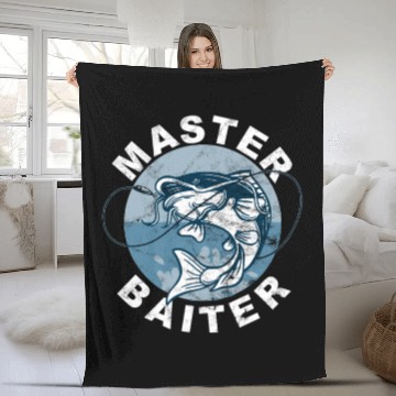 Discover Master Baiter - Wels Catfish Hunter Fleece Blankets