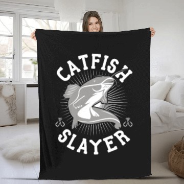 Discover Catfish Slayer - Wels Catfish Hunter Fleece Blankets