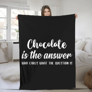 Discover Chocolate Lover Funny Gift Chocolate Is The Answer Fleece Blankets