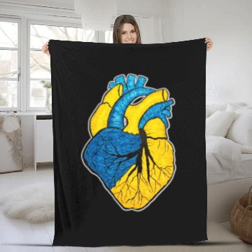 Discover Ukrainian heart. Stand with Ukraine. UA flag Fleece Blankets