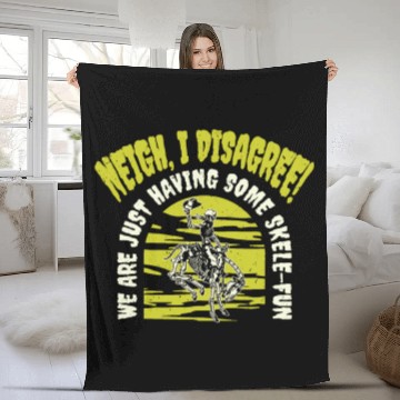 Discover Halloween Cowboy Skeleton Fun Horse Riding Fleece Blankets