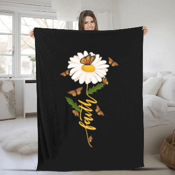 Discover Faith Daisy Christian Gardener Wildflower Fleece Blankets